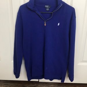 Quarter zip royal blue sweatshirt
